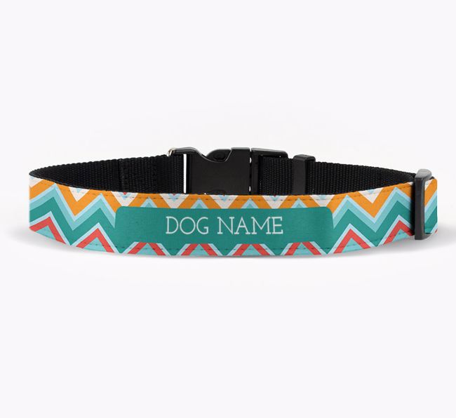 Personalised Fabric Collar with Zigzag Pattern for your {breedFullName}